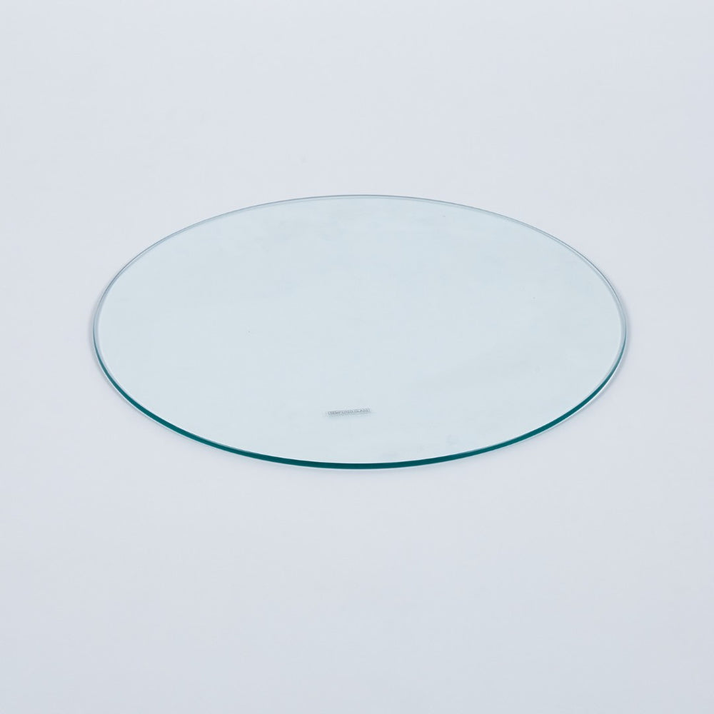 English Elm Tempered Glass Round Table Top 80cm Clear Surface for Coffee or Dining Bases W234P192017
