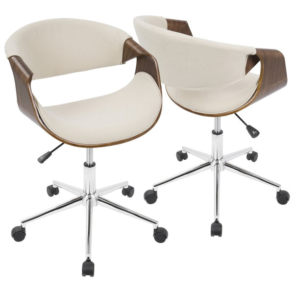 English Elm Office Chair Mid-century Modern Bentwood Walnut Frame Swivel Seat for Home Studio B202P474199