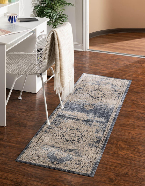 Unique Loom Navy Rug From Chateau Collection - Elegant Compact Accent For Timeless Sophistication In Any Space Navy,Blue  3146791-unique-loom