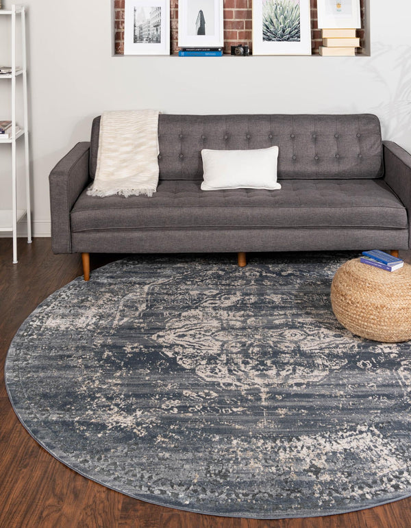 Unique Loom Ivory Chateau Rug - Elegant 2'2" X 3' Accent For Small Spaces, Perfect For Entryways And Bedrooms Gray Blue  3146830-unique-loom