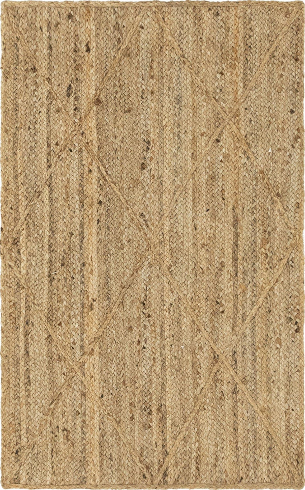 Unique Loom Ivory Braided Jute Rug - 3' 3" X 5' 1" - Natural Texture For Elegant Home Décor And Comfort Natural  3146839-unique-loom
