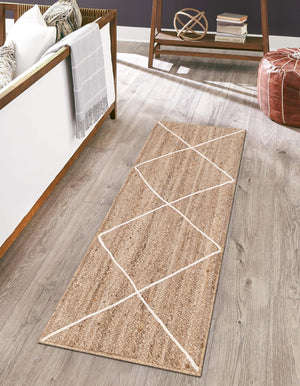 Unique Loom Ivory Braided Jute Rug - 3' 3" X 5' 1" - Natural Texture For Elegant Home Décor And Comfort White  3146851-unique-loom