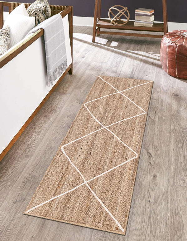 Unique Loom Ivory Braided Jute Rug - 3' 3" X 5' 1" - Natural Texture For Elegant Home Décor And Comfort White  3146851-unique-loom