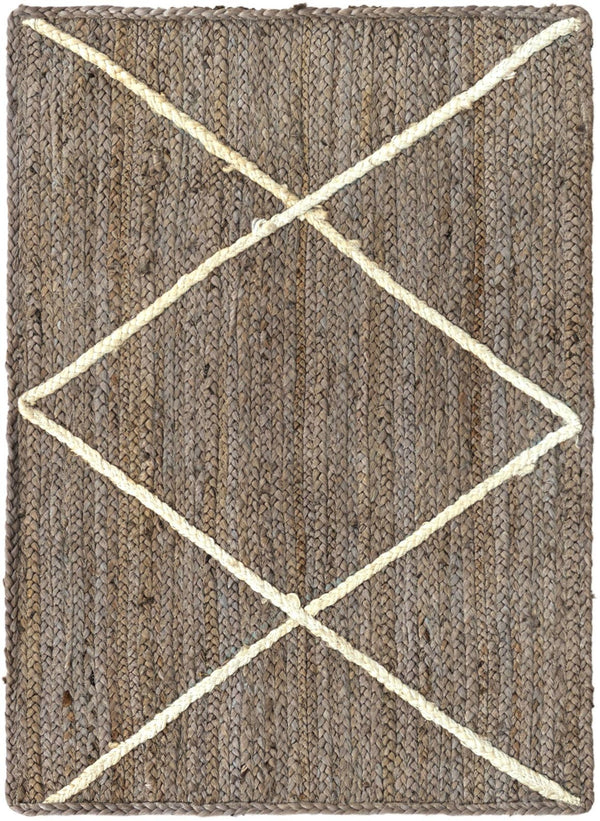 Unique Loom Ivory Braided Jute Rug - 3' 3" X 5' 1" - Natural Texture For Elegant Home Décor And Comfort Gray  3146860-unique-loom