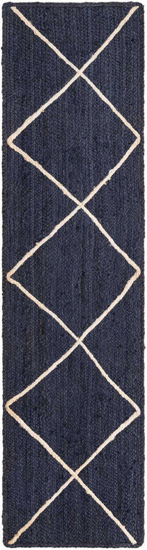 Unique Loom Ivory Braided Jute Rug - 3' 3" X 5' 1" - Natural Texture For Elegant Home Décor And Comfort Navy,Blue  3146871-unique-loom