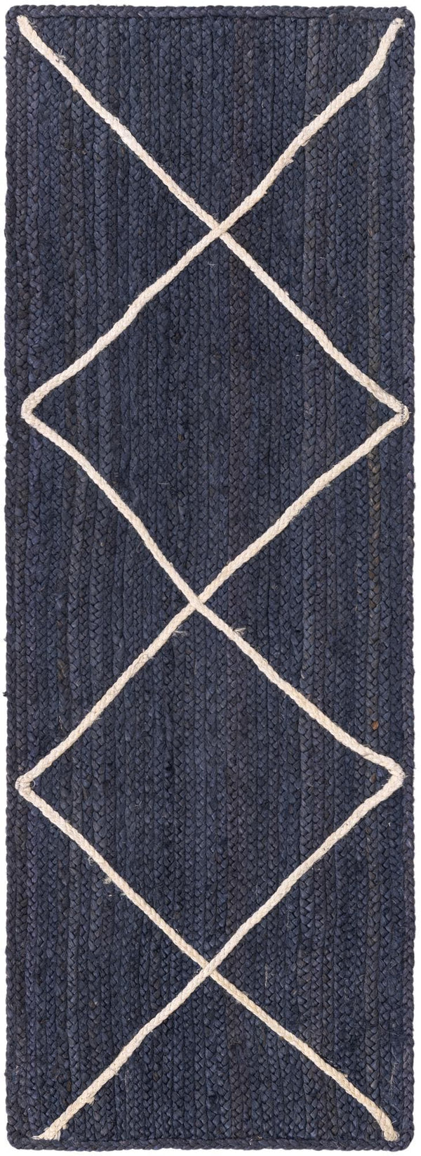 Unique Loom Ivory Braided Jute Rug - 3' 3" X 5' 1" - Natural Texture For Elegant Home Décor And Comfort Navy,Blue  3146872-unique-loom