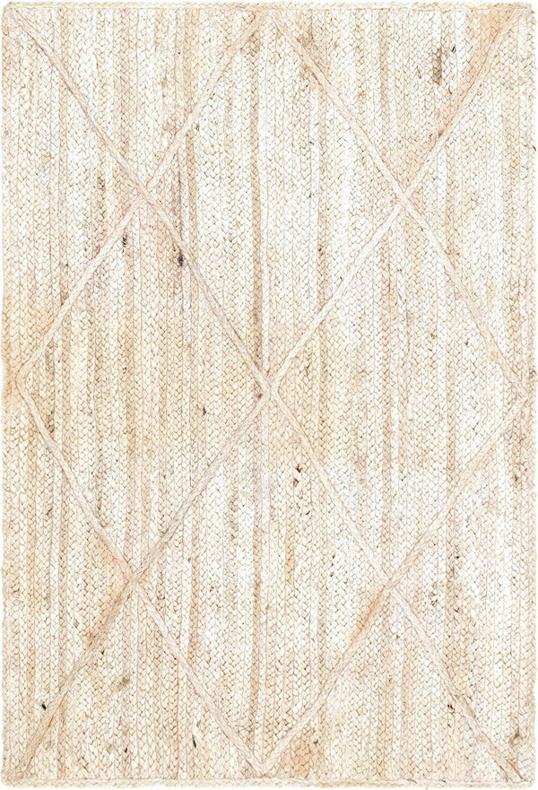 Unique Loom Ivory Braided Jute Rug - 3' 3" X 5' 1" - Natural Texture For Elegant Home Décor And Comfort Ivory  3146889-unique-loom