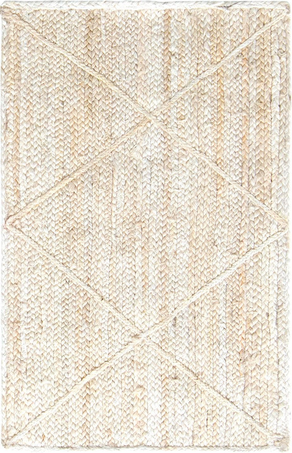 Unique Loom Ivory Braided Jute Rug - 3' 3" X 5' 1" - Natural Texture For Elegant Home Décor And Comfort Ivory  3146890-unique-loom