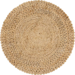 Unique Loom Natural Braided Jute Rug - 4' Round - Organic Texture For Cozy, Earthy & Coastal Home Decor Natural  3146976-unique-loom
