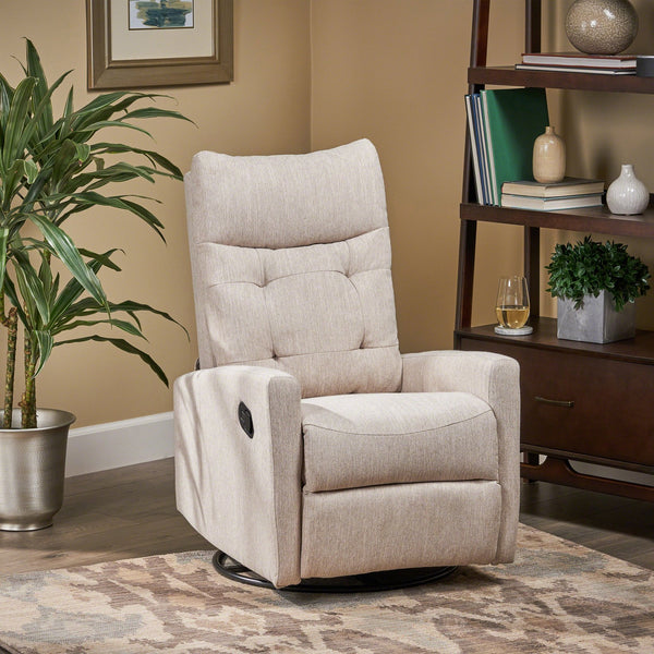 English Elm Christopher Knight Home® - Recliner Swivel Rocker with Glider Function, Push-Back Reclining Chair for Living Room & Nursery Beige 65354.00