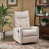 Christopher Knight Home® - Noble House - Woodglen Contemporary Glider Swivel Push Back Nursery Recliner - Beige and Black Finish