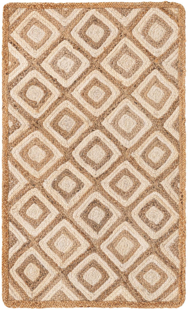 Unique Loom Natural Braided Jute 3' X 6' Runner Rug - Durable, Earthy Texture For Organic Charm In Any Space Natural  3147001-unique-loom