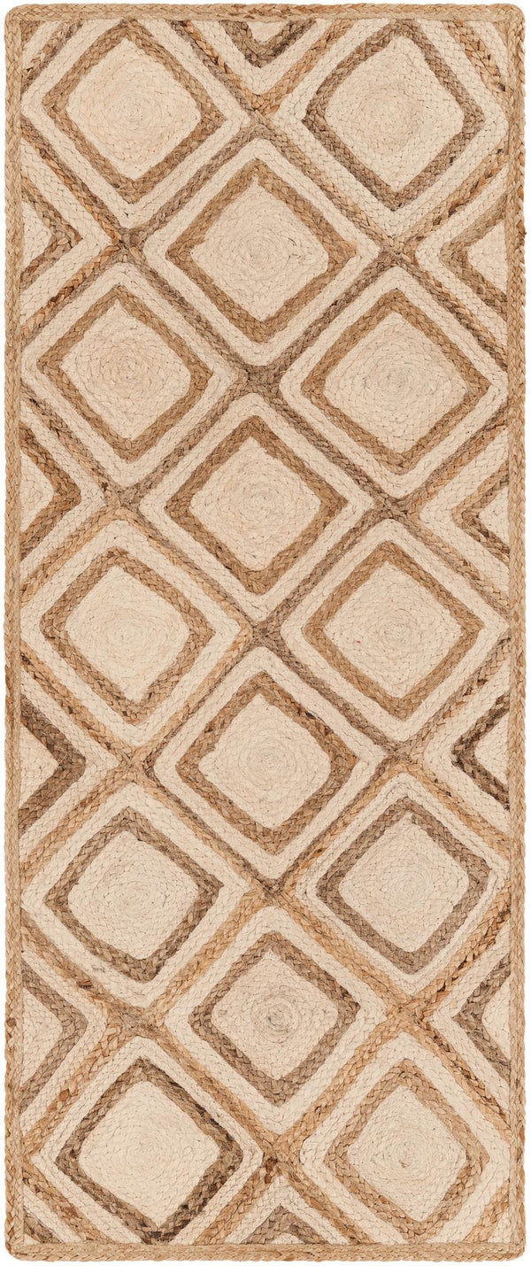 Unique Loom Natural Braided Jute 3' X 6' Runner Rug - Durable, Earthy Texture For Organic Charm In Any Space Natural  3147003-unique-loom