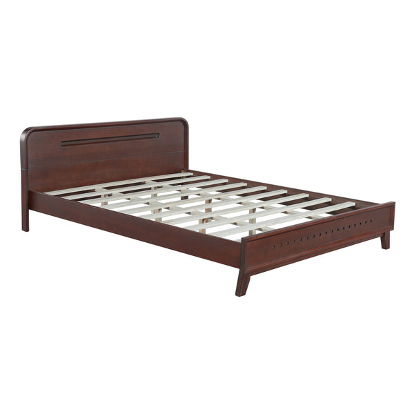 English Elm Christopher Knight Home® - Pine Queen Size Bed In Dark Walnut, Solid Pine Frame With No Box Spring, Classic Comfort & Style N770P291028W_N770P291029W