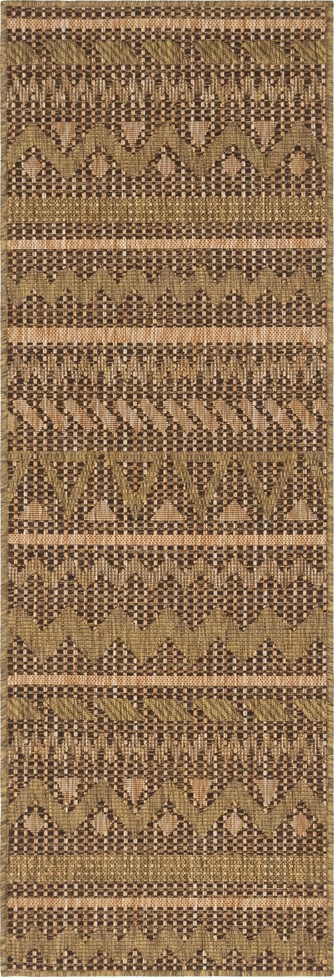 Unique Loom Light Outdoor Modern Rug - Warm Earthy Tone For Patios & Sunrooms, Stylish & Durable Design Brown  3147758-unique-loom