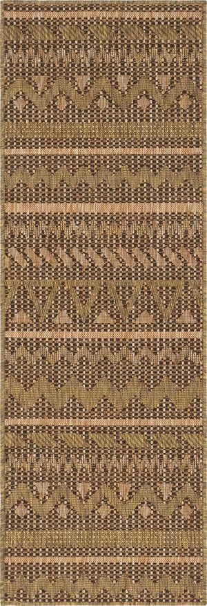 Unique Loom Light Outdoor Modern Rug - Warm Earthy Tone For Patios & Sunrooms, Stylish & Durable Design Brown  3147758-unique-loom