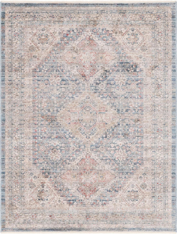 Unique Loom Gray 2' 2" X 6' Noble Runner - Elegant And Durable Hallway Accent For Stylish Entryways And Spaces Blue  3147834-unique-loom
