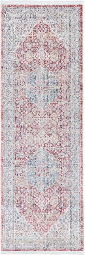Unique Loom Gray 2' 2" X 6' Noble Runner - Elegant And Durable Hallway Accent For Stylish Entryways And Spaces Red  3147881-unique-loom