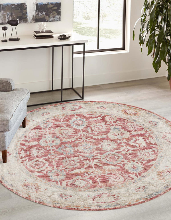 Unique Loom Ivory 2x3 Rug From Noble Collection - Elevate Your Space With Elegance And Durability Today! Red  3147964-unique-loom