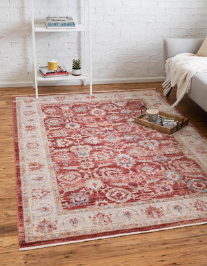 Unique Loom Ivory 2x3 Rug From Noble Collection - Elevate Your Space With Elegance And Durability Today! Red  3147963-unique-loom