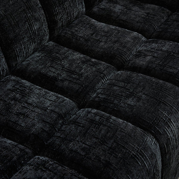 English Elm Chenille Cloud Sofa with Quilted Seat and Piano Backrest for Modern Living Spaces Black W834P442224
