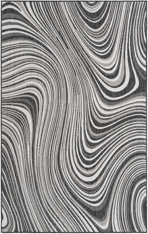 Unique Loom Charcoal Outdoor Modern Runner Rug - Stylish 2' X 6' Design For Patios And Outdoor Spaces Charcoal  3148731-unique-loom