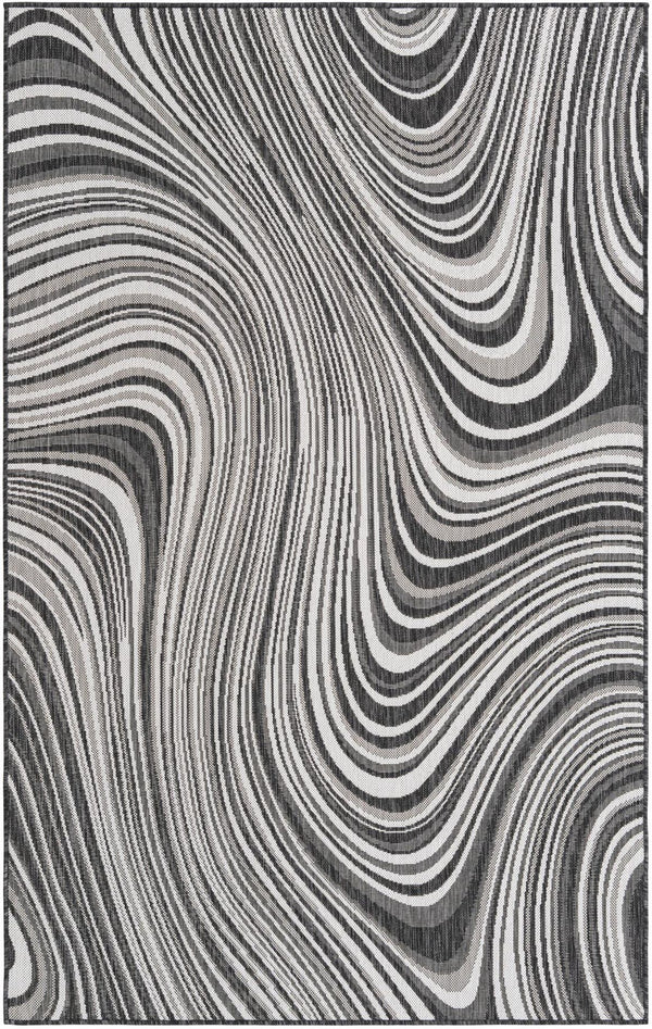 Unique Loom Charcoal Outdoor Modern Runner Rug - Stylish 2' X 6' Design For Patios And Outdoor Spaces Charcoal  3148731-unique-loom