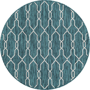 Unique Loom Rust Red Outdoor Trellis Rug - 4' X 6' Weather-resistant Design For Stylish Patios And Porches Teal  3148804-unique-loom