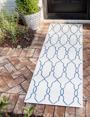 Unique Loom Rust Red Outdoor Trellis Rug - 4' X 6' Weather-resistant Design For Stylish Patios And Porches Ivory  3148821-unique-loom