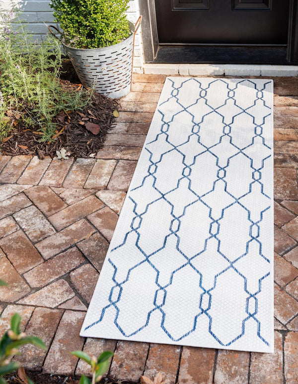 Unique Loom Rust Red Outdoor Trellis Rug - 4' X 6' Weather-resistant Design For Stylish Patios And Porches Ivory  3148821-unique-loom