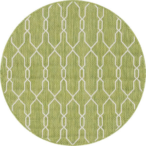 Unique Loom Rust Red Outdoor Trellis Rug - 4' X 6' Weather-resistant Design For Stylish Patios And Porches Green  3148836-unique-loom
