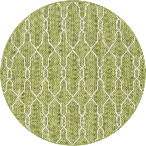 Unique Loom Rust Red Outdoor Trellis Rug - 4' X 6' Weather-resistant Design For Stylish Patios And Porches Green  3148836-unique-loom