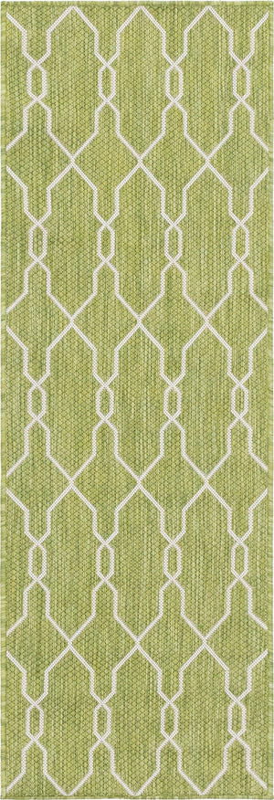 Unique Loom Rust Red Outdoor Trellis Rug - 4' X 6' Weather-resistant Design For Stylish Patios And Porches Green  3148837-unique-loom