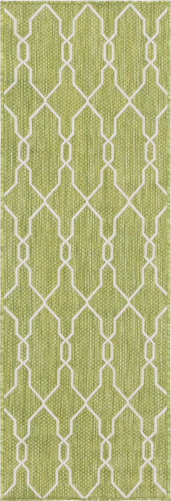 Unique Loom Rust Red Outdoor Trellis Rug - 4' X 6' Weather-resistant Design For Stylish Patios And Porches Green  3148837-unique-loom