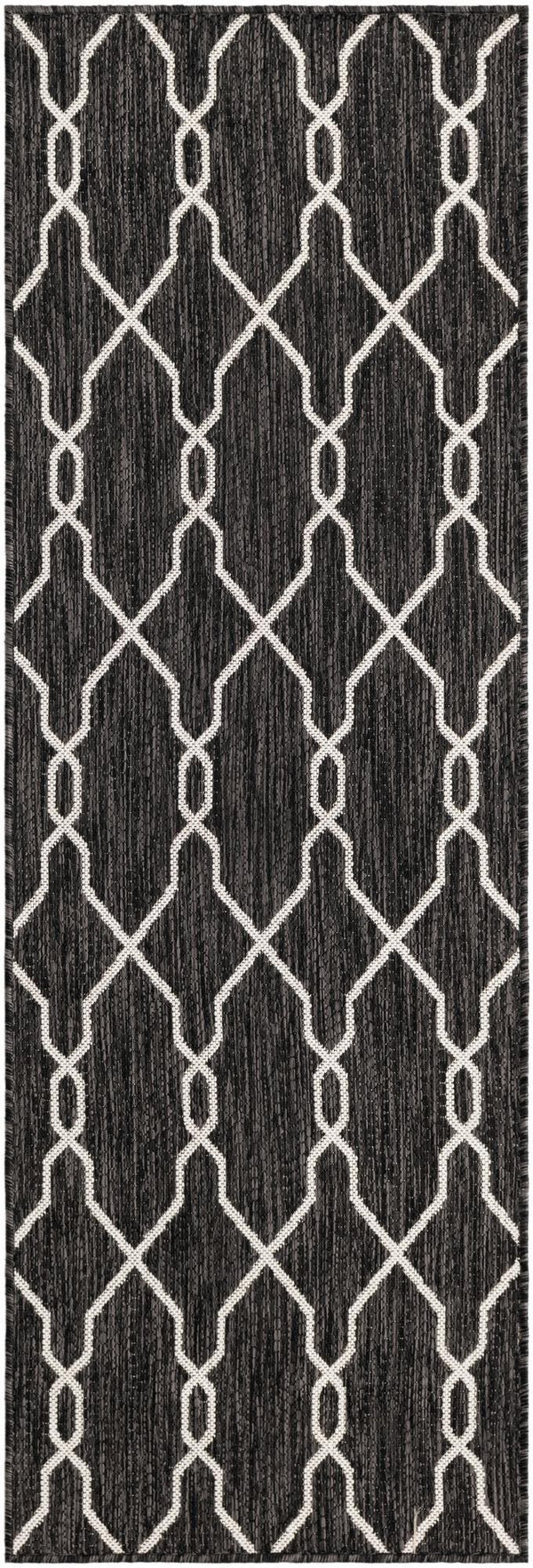 Unique Loom Rust Red Outdoor Trellis Rug - 4' X 6' Weather-resistant Design For Stylish Patios And Porches Charcoal  3148845-unique-loom