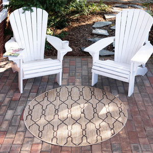 Unique Loom Rust Red Outdoor Trellis Rug - 4' X 6' Weather-resistant Design For Stylish Patios And Porches Natural  3148852-unique-loom