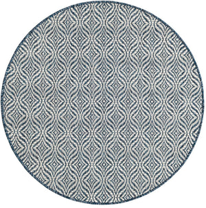 Unique Loom Rust Red Outdoor Trellis Rug - 4' X 6' Weather-resistant Design For Stylish Patios And Porches Blue  3148860-unique-loom