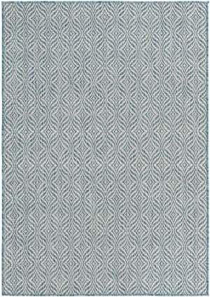 Unique Loom Rust Red Outdoor Trellis Rug - 4' X 6' Weather-resistant Design For Stylish Patios And Porches Aqua  3148875-unique-loom