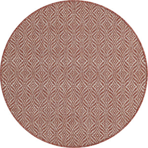 Unique Loom Rust Red Outdoor Trellis Rug - 4' X 6' Weather-resistant Design For Stylish Patios And Porches Red  3148884-unique-loom