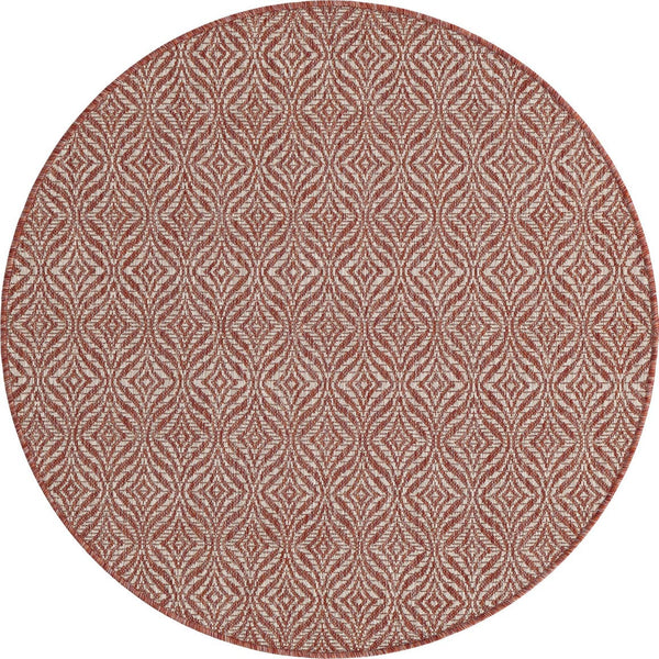 Unique Loom Rust Red Outdoor Trellis Rug - 4' X 6' Weather-resistant Design For Stylish Patios And Porches Red  3148884-unique-loom