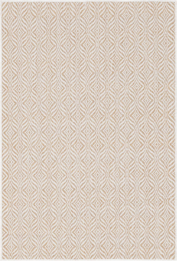 Unique Loom Rust Red Outdoor Trellis Rug - 4' X 6' Weather-resistant Design For Stylish Patios And Porches Taupe  3148891-unique-loom