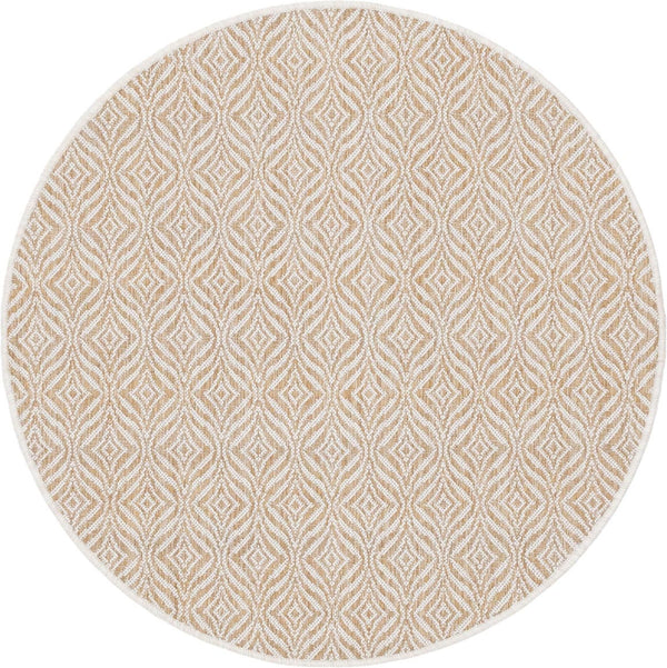 Unique Loom Rust Red Outdoor Trellis Rug - 4' X 6' Weather-resistant Design For Stylish Patios And Porches Taupe  3148892-unique-loom