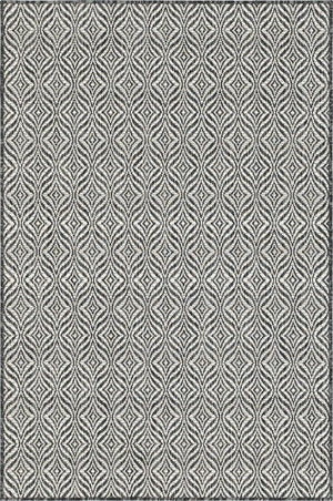 Unique Loom Rust Red Outdoor Trellis Rug - 4' X 6' Weather-resistant Design For Stylish Patios And Porches Charcoal  3148899-unique-loom