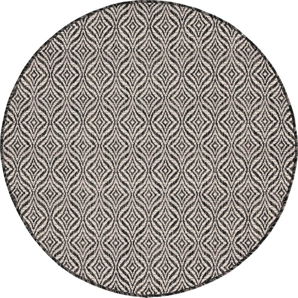 Unique Loom Charcoal Outdoor Trellis Rug Runner - Stylish 2' X 6'1" Design For Patios And Entryways, Weatherproof Charcoal  3148900-unique-loom