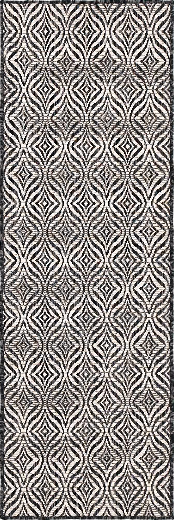 Unique Loom Charcoal Outdoor Trellis Rug Runner - Stylish 2' X 6'1" Design For Patios And Entryways, Weatherproof Charcoal  3148901-unique-loom