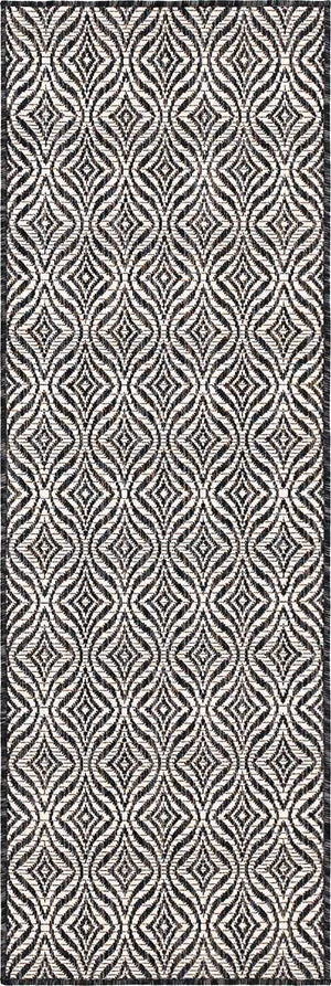 Unique Loom Charcoal Outdoor Trellis Rug Runner - Stylish 2' X 6'1" Design For Patios And Entryways, Weatherproof Charcoal  3148901-unique-loom