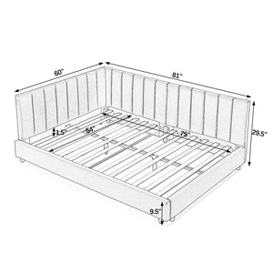 English Elm Full Size Upholstered Tufted Bed Frame In Luxurious Black Velvet - Stylish Sofa Bed With Armrests W487S00331