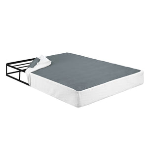 English Elm Twin Metal Mattress Foundation with Textured White Cover, 350lb Capacity, 38" x 74" x 8.5"H Support Frame B011P197734