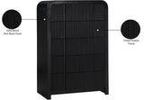 Fluted Black Chest 314Black-CH Meridian Furniture