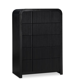 Fluted Black Chest 314Black-CH Meridian Furniture